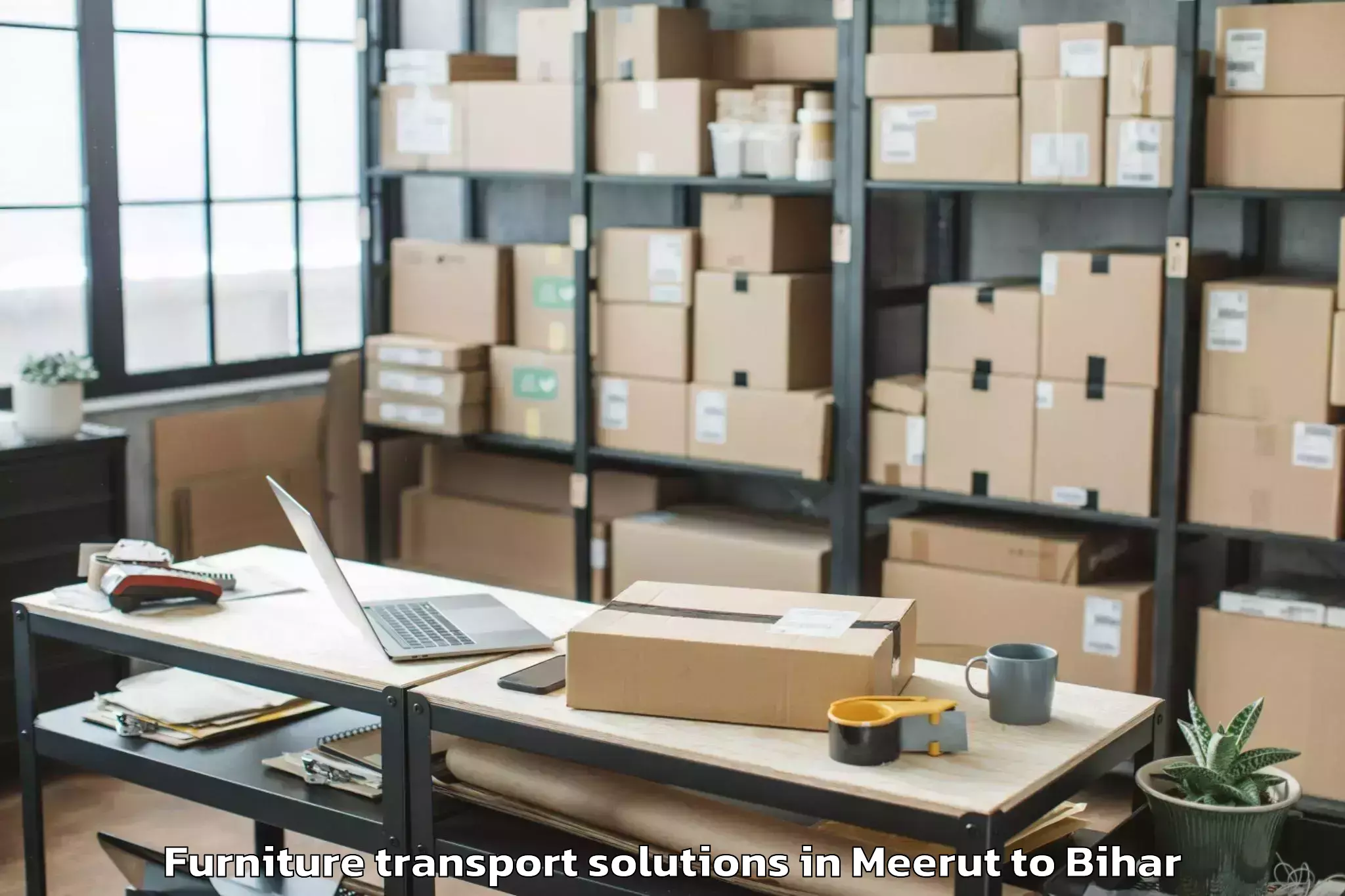 Trusted Meerut to Bathnaha Furniture Transport Solutions